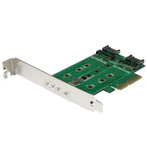Tarjeta Adaptadora PCI Express 3.0 de 3 Puertos M.2 para SSD - 1x NVMe - 2x SATA III - 65030865708