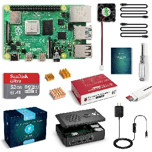 Kit Raspberry Pi 4 Complete Starter Pi 4 Model B 4Gb ram board 32Gb Micro SD card pn: B07YRSYR3M