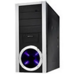GAB MIDI GL09 450W 12cm fan transparente y luz azul c/USB2.0 + AV