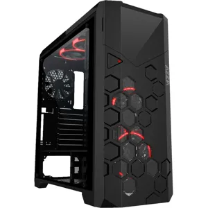 Gabinete Mid ATX Gaming Storm 6000B vidrio templado Hurricane fan pn: AZZA-6000B Storm Hurricane