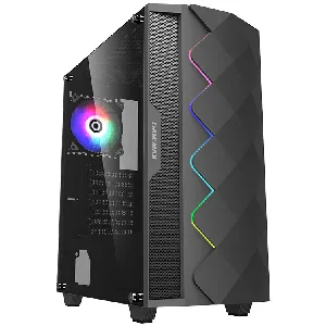 Gabinete Gamer Midi ATX Tower, metal cover, ARGB, RGB - Black Diamond