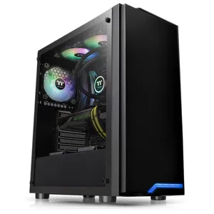 Gabinete Gamer Thermaltake H100 TG con Ventana, Midi-Tower, ATX/Micro ATX/Mini-ITX, USB 3.0, sin Fuente, Negro  - CA-1L4-00M1WN-00