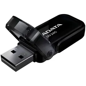 Pendrive 32GB Adata UV240, USB 2.0, capucha abatible, Negro - AUV240-32GB-RBK