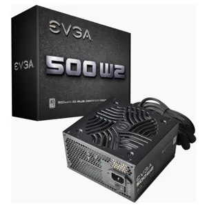 Fuente de Poder EVGA 500W W2, Certificada 80+ White Plus  - 100-W2-0500-KR