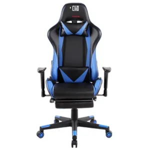 Silla Gamer Osoko hasta 150 Kilos, 90° a 180°, Apoya Espalda y Cabeza 2D, Apoya Pies, Negro Azul - CLC-1711BBA  ASOKO