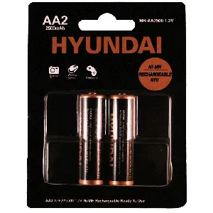Pilas Hyundai Blister Recargables 2500M AA x 2 Unidades - HY-RPB2AA