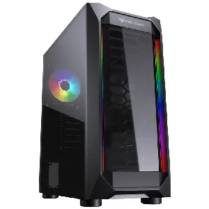 Gabinete Cougar MX410-T con Ventana ARGB, Midi Tower, ATX/micro ATX/mini-ITX, USB 3.2, sin Fuente, Negro  - 385VM60.0003