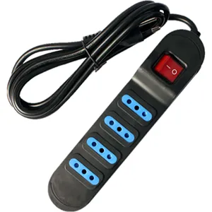 ALARGADOR 4 TOMAS 1,5 METROS  CON SWITCH (NEGRO) - I160ACAS1519N