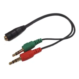 Cable de audio 3,5mm hembra a 2 plug 3,5mm macho, 0,15mts - 0150169