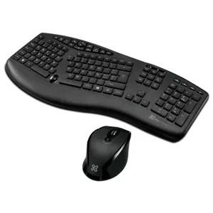 Kit Teclado Mouse KlipX Ergonomico Inalámbrico con Scroll Wireless - 2.4 GHz / USB - KBK-500