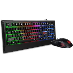 Combo - Teclado Ttesports  Retroiluminado RGB +Mouse - CM-CHC-WLXXPL-SP
