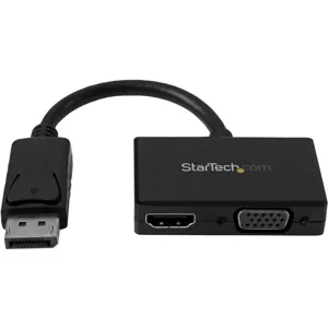 Adaptador Conversor DisplayPort a HDMI y VGA Negro - DP2HDVGA