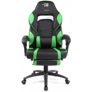 Silla Gamer Kaiteki hasta 150 Kilos, 90° a 180°, Apoya espalda 2D, Apoya Pies, Negro Verde - CLC-528BGRA KAITEKI  DDN22