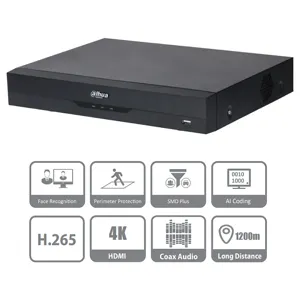 DVR (XVR) 16 Canales Penta-brid 4K-N / 5MP Mini 1U 1HDD WizSense - DH-XVR5116H-4KL-I2