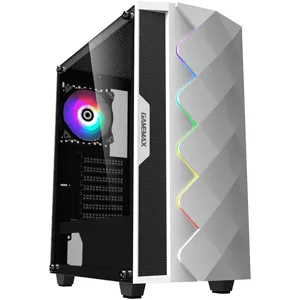 Gabinete Gamer Midi ATX Tower, metal cover, ARGB, RGB - White Diamond
