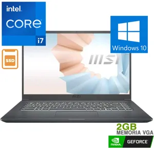 Notebook MSI Modern 15 A11SB i7-1165G7, 8GB 3200Mhz, 512GB SSD, MX 450 2GB, 15.6", W10H - MODERN15_A11SB