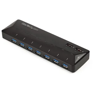 Concentrador USB 3.0 de 7 Puertos - Ladrón con Puertos de Carga y Sincronización - Hub con 2 Puertos de 2,4A