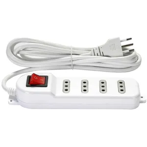 Alargador Zapatilla 4 Tomas 3mts con Switch Blanco - ME-069W