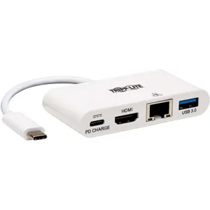 Adaptador video USB-C a HDMI 4K/RJ45 Gigabit/USB-C/USB pn: U444-06N-H4GU-C