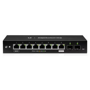 EdgeSwitch 10X Administrable de 8 Puertos Gigabit, PoE Passthrough + 2 Puertos SFP - ES-10X