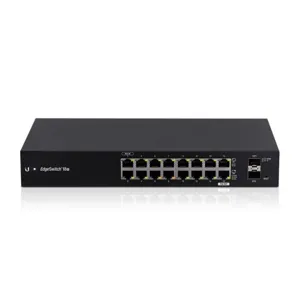 EdgeSwitch 18X Administrable para WISP asequible y sin ventilador con (16) puertos Gigabit RJ45 y (2) puertos SFP - ES-18X