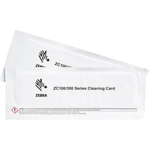 ZEBRACARD, KIT DE TARJETA DE LIMPIEZA, ZC 100/300, INCLUYE 2 TARJETAS DE LIMPIEZA - 105999-310-01