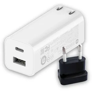 Cargador de Carga Rápida Xiaomi Gan Charger, 65W, Salida USB-A y USB-C, Blanco - 36012