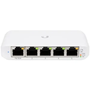 Switch Sobremesa 5 puertos con 1xGE PoE+ In y 4xGE s/inyector PoE  - 4 x 10/100/1000 + 1 x 10/100/1000 (PoE+) - sobremesa - USW-Flex-Mini