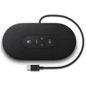 Parlante Moderno Microsoft, USB-C, Tela + Silicona, Micrófonos Omnidireccionales, Color Negro - 8KZ-00001