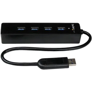 Adaptador Concentrador Hub USB 3.0 Super Speed Portátil de 4 Puertos Salidas - Negro - ST4300PBU3