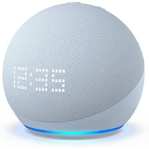 Amazon Echo Dot 5th with Clock, Cloud Blue - B09B8W5FW7