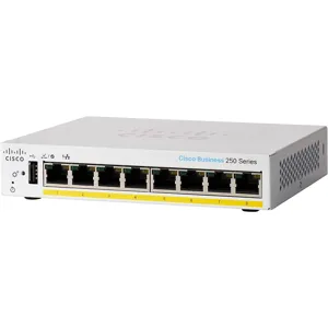 Switch Cisco CBS250-8PP-D-NA, 8 Puertos, Soporte PoE+, Administrable - CBS250-8PP-D-NA