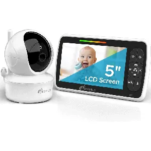 Monitor Bebe 5" iFamily batería de 30 horas audio bidireccional Vision nocturna canciones de cuna alcance de 960 pies
