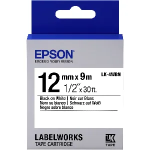 Cienta Rotuladora Epson LK-4WBN NEGRO BL 12MM - LK-4WBN