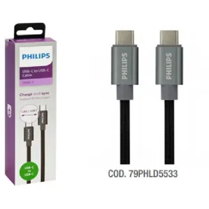 Cable USB-C a USB-C 1.2Mts Philips DLC5533C/97 - 79PHLD5533