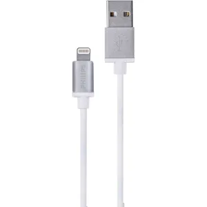 Cable Lightning Philips DLC2508, Para Iphone, 1.2 Metros, White - 79PHL2508M
