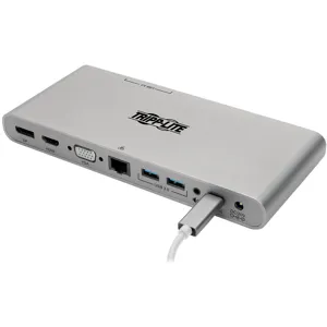 Docking Hub USB Dual Display 4K HDMI/DP VGA USB 3. - VGA, HDMI, DP - 1GbE - U442-DOCK4-S