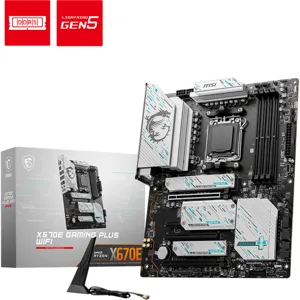 Tarjeta Madre Gamer X670E Gaming Plus WiFi AMD Ryzen serie 8000/7000, AM5, DDR5, PCIe 5.0, SATA 6Gb/s, M.2, USB 3.2 Gen 2, Wi-Fi 6E, Bluetooth 5.3, LAN de 2.5Gbps,  - X670E GAMING PLUS WIFI