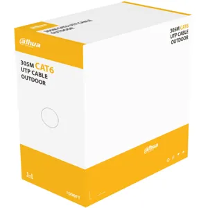 Cable UTP Dahua CAT6 Exterior 305m 100% Cobre Negro - DH-PFM920-6U
