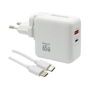 Cargador Super Rápido Philco de 65W Quick Charge 3.0, USB x2 - 79220QC665