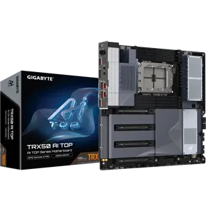Placa Madre GIGABYTE TRX50 AI TOP, sTR5, 8x DDR5 R-DIMM, 4x M.2 PCIe 5.0, USB4, 10GbE, WiFi7 - TRX50 IA TOP
