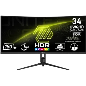 Monitor Curvo Gamer MAG 342CQR E2 34", WQHD, 180Hz, 1ms MPRT, Panel VA, HDR, FreeSync - 824142355084