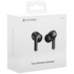 Audífonos Inalámbricos Bluetooth Monster Audio TW12B, In-Ear, Color Negro - 27MXXTW12B