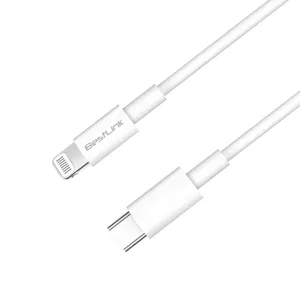 carga USB tipo C a lightning PD de  5amp, color blanco , 1 mt / BL-CH200PD - 0300416