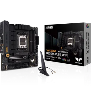 Tarjeta Madre ASUS TUF GAMING B650M-PLUS WIFI, Socket AM5, 4x DDR5, DP, HDMI, 2xM.2, Wi-Fi, Micro-ATX - 90MB1BF0-M0EAY0