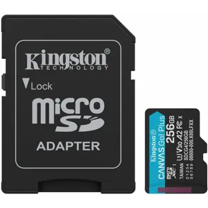 Memoria MicroSDXC 256GB Kingston Canvas Go Plus Cat10 UHS-I U3 V30 A2 200MB/s + Adaptador - SDCG4/256GB