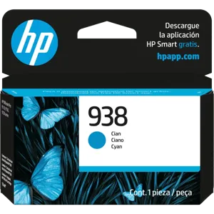 Cartucho de tinta HP 938 Inyección de tinta Azul Cianico  Original - 4S6X5PL