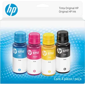 Pack de 4 botellas de Tinta HP GT52-GT53 Amarillo / Cyan / Magenta / Negro -  9F3N4AL