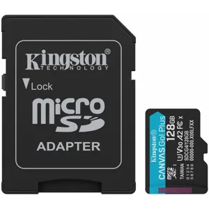 Memoria MicroSDXC 128GB Kingston Canvas Go Plus Cat10 UHS-I U3 V30 A2 200MB/s + Adaptador - SDCG4/128GB