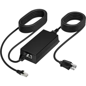 Adaptador Poly PoE++ de 65 W y 2,5 G con cable CAT6A de 3,66 m y cable de alimentación Adaptador Poly PoE++ de 65 W y 2,5 G con cable CAT6A de 3,66 m y cable de alimentación